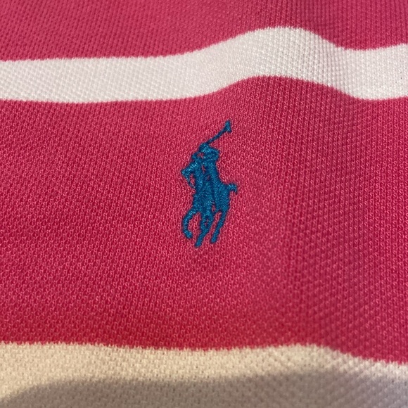 POLO By RALPH LAUREN NWT Size M Customer Fit 2 Button Polo Pink & White - Picture 7 of 7